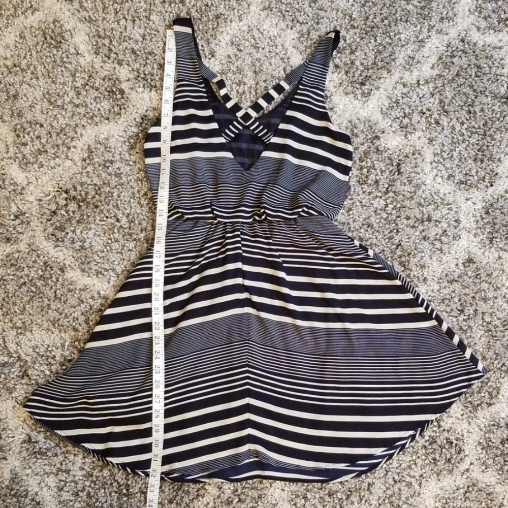 Lush Navy Blue/Cream Mini Dress XS - Picture 5 of 7